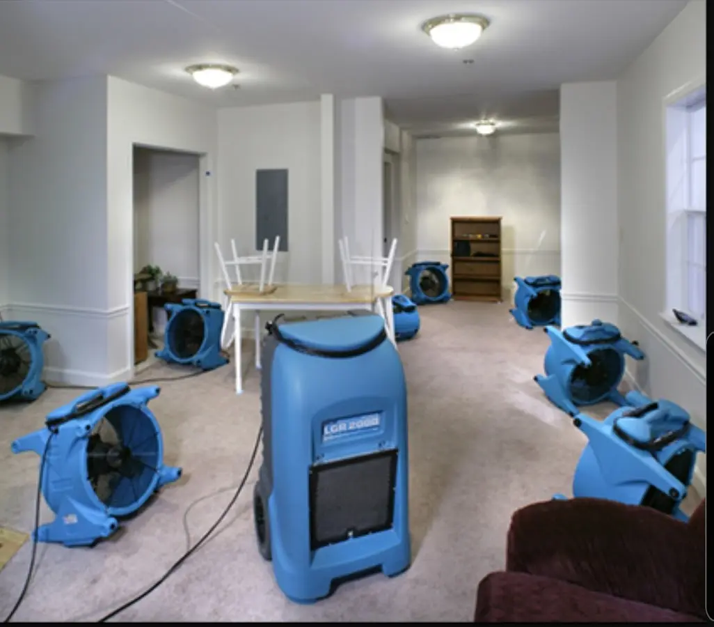 Air movers and dehumidifier setup for Water Extraction & Removal in Golden Valley